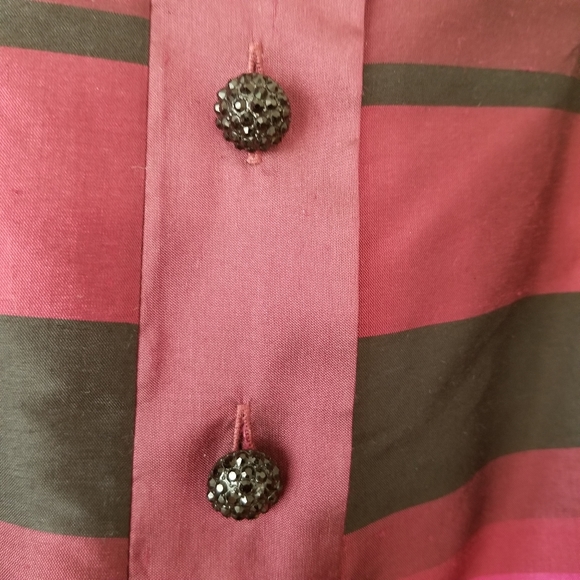 Talbots Striped Duponi Silk Top Size 4 - Picture 3 of 11